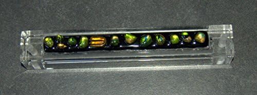 Случајот Judaica Mezuzah Mouthicolor зелено црно стакло панел Златен сјаен 10 см