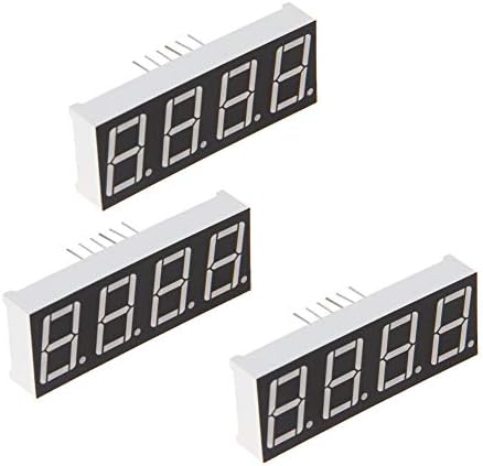 Othmro 3pcs Заедничка катода LED дисплеј дигитална цевка 4 бит 7 сегмент црна 12pin со добар униформа излез на светлина
