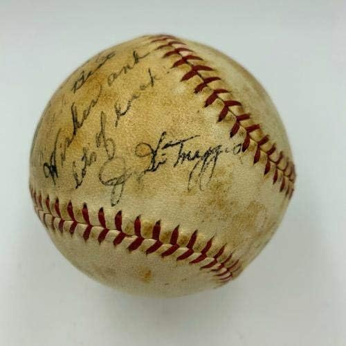 Најраниот Познат Џо Димаџо 1937 Сингл Потпиша Бејзбол На Неговата Сопруга ЏСА Коа-Автограм Бејзбол
