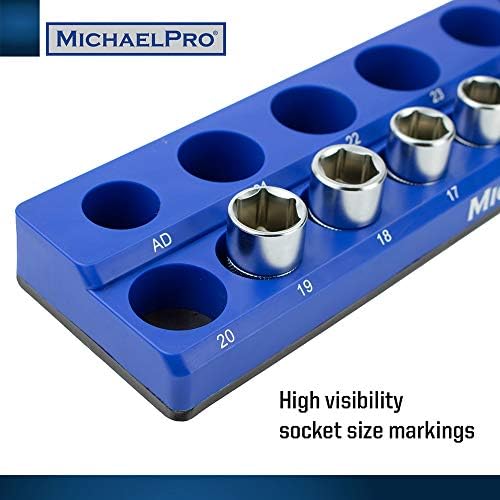MICHAELPRO MP014002 3-PC Организатор на магнетски штекер-1/4-инчен, 3/8-инчен, и 1/2-инчен погон за држач за магнетски приклучок во метрика, организатори на професионални одделени?