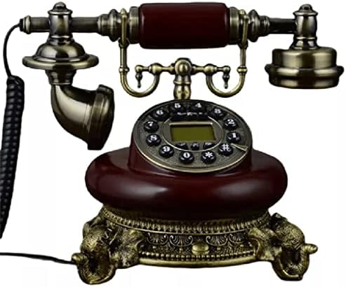 SDFGH Антички фиксен телефонски телефон за дома, фиксна телефонска смола и имитација на метални копчиња без копчиња за бирање на копчиња