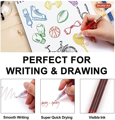 Пакет за работа на шатл уметнички училишта и домови, пакет, 22 бои 0,5 мм течно мастило пенкало Брзо сушење за пишување списание, земајќи