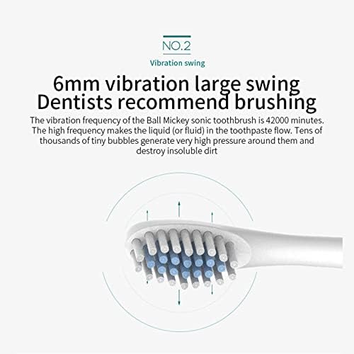 Sonic Електрична четка за заби 6 режими Длабоко чистење водоотпорен преносен 2 минути паметен тајмер за возрасни за заби за заби Висока