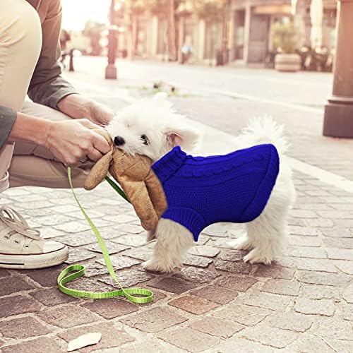 Коби џемпери за кучиња за мали кучиња, класична цврста боја на трикотажа за боја зимска машка/женска облека за кучиња топла кученце палто за