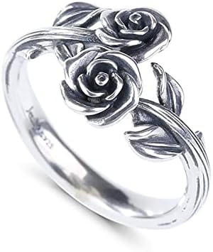 Yistu жени прстен накит модерна личност прстен ретро стил да се направи стара минималистичка личност роза прстен од смола со големина 9