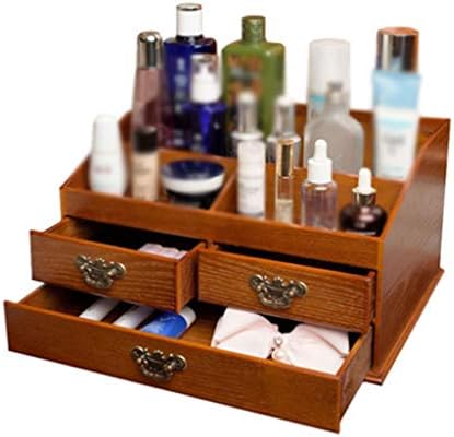 WSZJJ Дрвена Кутија За Складирање На Производи За Убавина За Уредно И Организирано Складирање На Алатки За Шминка, Мали Додатоци Дома И