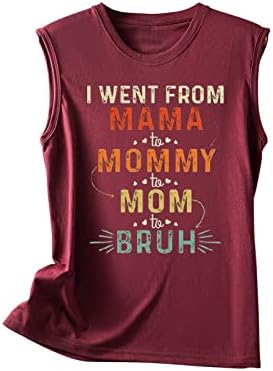 Мама кошула за жени Бејзбол мајки кошули со кошули за мајки за подароци за печатење на лекови без ракави без ракави врвови