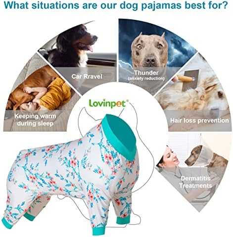 Ловинпет големо големо тело за кучиња - Пост хирургија за заштита на кучиња PJS, 4 нозе за покривање на кучиња, лесна лесна, меурчиња