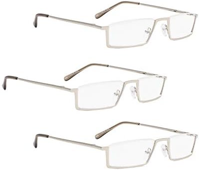 Лур 3 пакува очила за читање полу-раб + 3 пакувања очила за читање метал