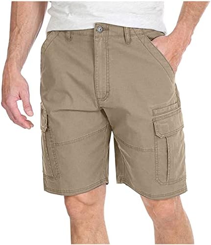 Карго шорцеви за мажи повеќе џебови патент за голф -шорцеви за влечење тактичко лето 5 инчи шорцеви пешачење кратки панталони