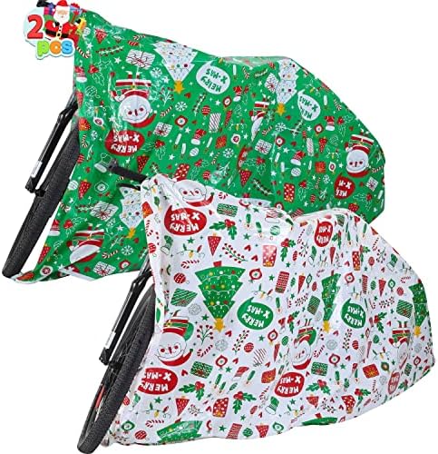 ЏОЈИН 2 Божиќ Големи Торби За Подароци за Велосипеди 72х60 со Ознаки За Подароци За Божиќни Празнични Забави Давање Подароци, Зимски