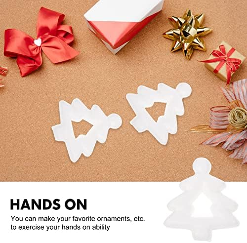 Запостави украси за новогодишни елки форми бело: 50 парчиња минијатурни форми на дрво полистиренско дрво модел DIY украсување на празнична