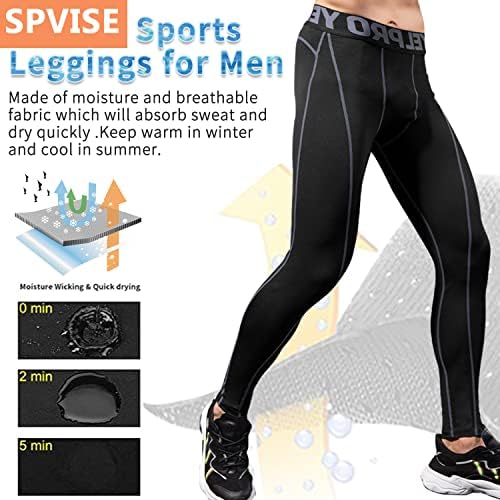 Панталони за атлетска компресија на машка компресија на Spvise, ладни суви салата за вежбање, тренинзи за тренингот, спортски базлеј, трчајќи