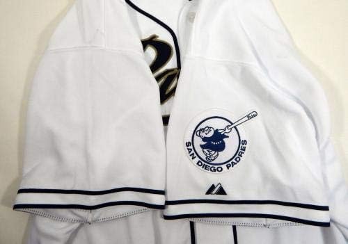 San Diego Padres Blank Game издадена бела маичка - игра користена дресови на MLB