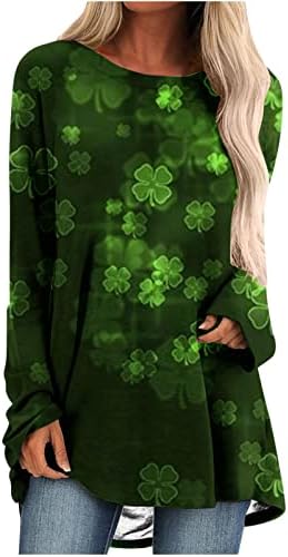 Ирска зелена маичка Туника за жени фустани случајни за појавување