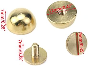 Utalind 10 пакувања 1/2 инчи чанта чанта златни нозе со нокти солидни месинг столпчиња за завртки на грбот на шипките со рамка на копчето за копче на копчето