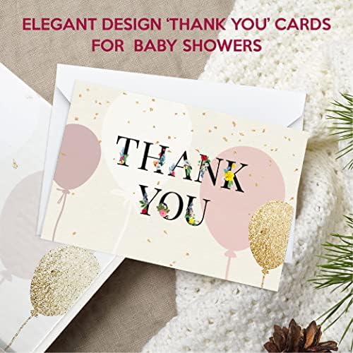 Ви благодариме картички, 100 благодарни картички со коверти и налепници, 4x6 склопена благодарна картичка, благодарам белешки со едноставно зеленило,