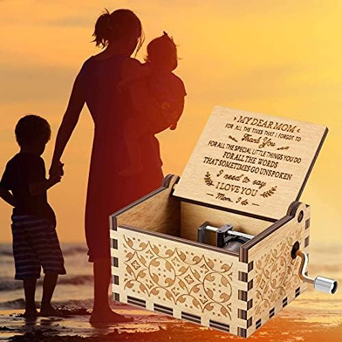 Камконг ти си мојата кутија за сонце од сонце, ласерска врежана ретро дрвена музичка кутија за сонце за роденден/ден на мајката/Денот на