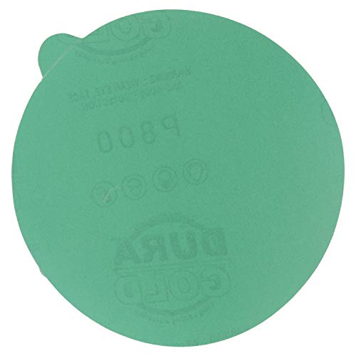 Dura -Gold Premium 5 Зелен филм ПСА дискови за пескарење - 800 грини - филм за самостојно лепило за лепливи дискови за шкурка за да Сандерс,
