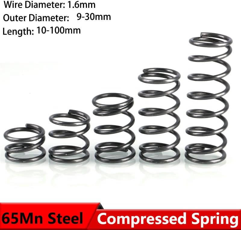 Компресирана цилиндрична калем во Ханкиз Задна пролет 65MN челичен притисок Амортибер Враќање на компресија на пролетната жица со дијаметар од 1,6 мм, големина: 17мм)