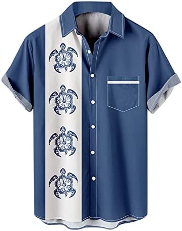 XXBR машки летни хавајски кошули копче надолу по кратки ракави за одмор, печатење опуштено вклопување кошула гроздобер Алоха плажа врвови