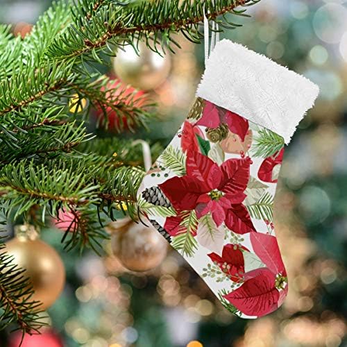 Алаза Божиќни чорапи Божиќни зимски цвеќиња Класични персонализирани мали декорации за порибување за семејни сезонски празници за