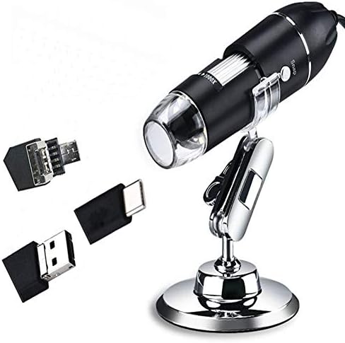 Дигитален микроскоп Meichoon 3-во-1 USB-интерфејс камера 1600X со флексибилен штанд компатибилен со Android, Mac, Windows System, Q-NB01D