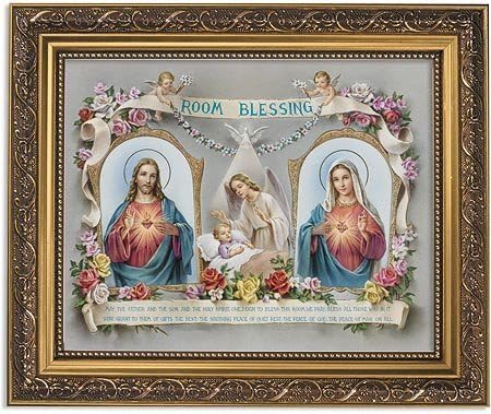 Герферт колекција Светите срца Благослов за печатење на куќни благослови, 13 инчи