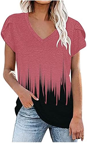 Тинејџерски девојки графички графички опуштени врвови против врвови на вратот маички кратки ракави есен летни врвови облека трендовски трендовски