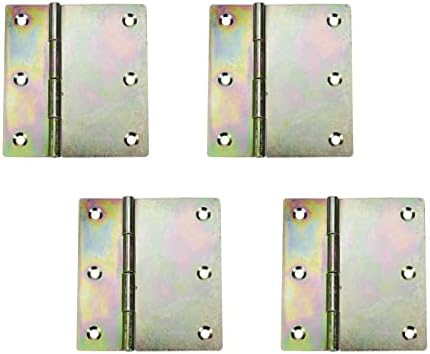 Wealrit 4 парчиња 3,5 инчи врата шарки со железо бифолд станбени врати шарки со квадратни агли асиметрични шарки за хардвер