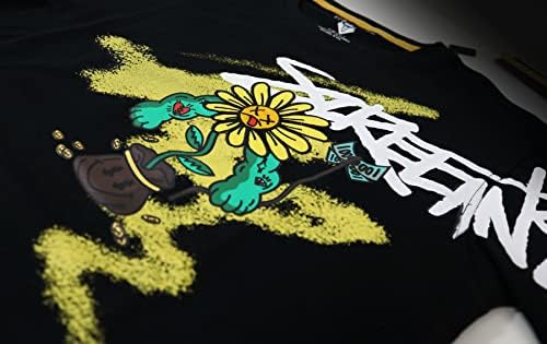 Снимка за скриншот Менс хип-хоп улична облека Премиум ТЕЕ-Урбана варситичка тркачка печ Везење со голема густина за печатење