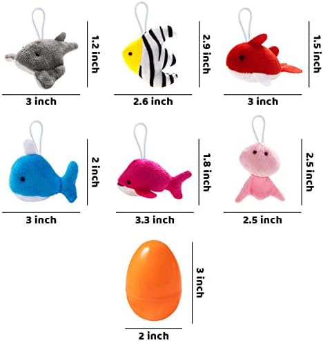 ЏОЈИН 24 Парчиња Преферирани Велигденски Јајца Со Комплет Играчки Од Морско Животно, Мини Кадифен Океански Играчки Морски Суштества Полнети