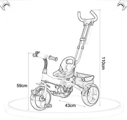 Вајкс велосипедски превоз Бебе шетач мултифункционален детски трицикл 1-3-6 години детски играчки со путер со корпа за складирање