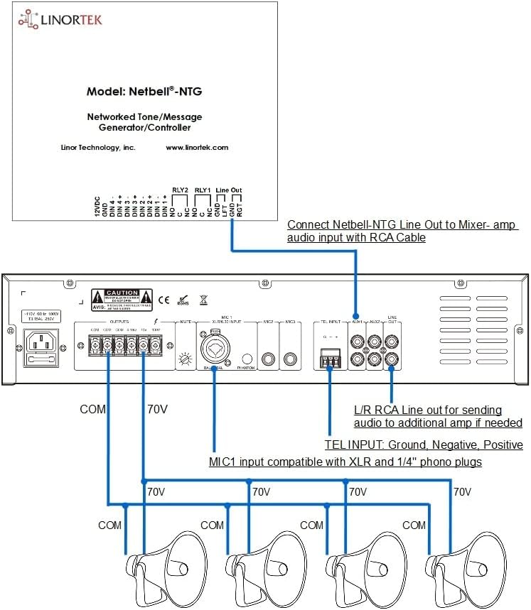 Linortek NetBell-NTG-W9 TCP/IP веб-базиран PA Систем Контролер Мултифункционален звучник за монтиран wallид за училишно/фабричко пауза за време