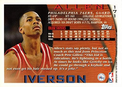 1996-97 Кошарка Топс 171 Ален Ајверсон дебитантска картичка