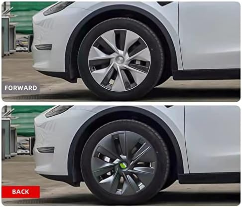 Csinfoob Tesla Модел Y Тркало 19-Инчен Центар Капа ABS Замена Тркало Капак Сет на 4 Мат Црна 2020-2023 Модел Y Додатоци