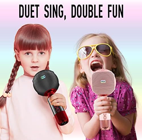 YLL 2023 микрофон за деца, безжичен Bluetooth караоке микрофон преносен рачен звучник за микрофон за пеење, подароци за роденден за одмор