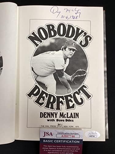 Дени Меклејн потпишана книга Нодис Совршен Детроит Тигерс Бејзбол автограм ЈСА - МЛБ автограмираше разни предмети