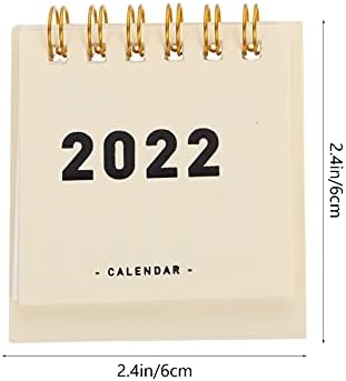 Nuobesty Office Decor 2022 Desk Calendar Mini, новогодишно стоење Flip 2022 месечен календар челик калем спирална хартија таблета календар