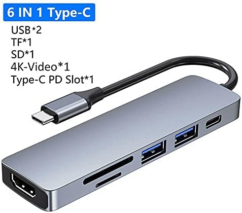 6 IN1 ЛЕГУРА USB-C Центар Тип C ДО 4K HDMI-Компатибилен USB3. 0 Адаптер Докинг Станица Конвертор За Тип-C Лаптоп За MacBook За ChromeBook