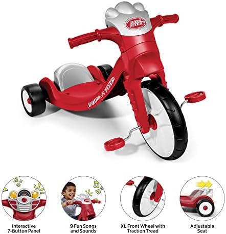 Radio Flyer Junior Flyer Trike, Надворешна играчка за деца, на возраст од 2-5 години, мулти/ништо, една големина