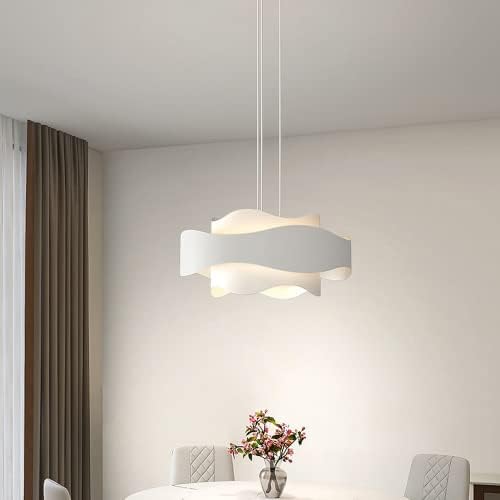 MGJXTWG Бел акрилик 24W/43W тавани за висечки ламби LED приврзок светло модерна светла лустер за осветлување за дневна соба Спална соба Спална
