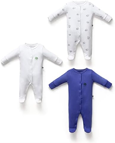 Kiddyturtles бебе е суштинско органски памук 3 парчиња новороденче 0-3 месеци ромпер сет пакет, новороденче, бебе, девојки, џемпери