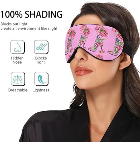 Unisex Sleep Mask Eye Eye Mask со високи потпетици-Шрубби-Пеони ноќ ноќ за спиење удобно покритие за сенка за спиење на очите