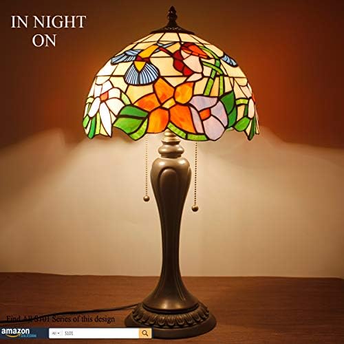 Werfective Tiffany Larm, витраж ламба ламба база серија стил украсна дневна соба спална соба