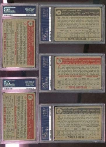 1952 Топпс 49 Johnони Саин ПСА 2 оценета бејзбол картичка Newујорк Јанки Црвен грб - Плочани бејзбол картички