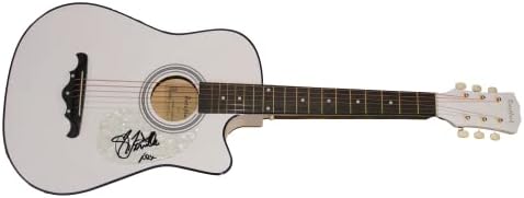 Тенил Таунс потпиша автограм со целосна големина Акустична гитара w/Jamesејмс Спенс автентикација JSA COA - Суперerstвезда во земјата - вистинска, светлина, штанд за лимона
