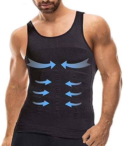 Кошули за компресија на Mistirik за мажи - машка слабеење на телото на телото - тесен резервоар за мажи - врвот на резервоарот за кошула за компресија