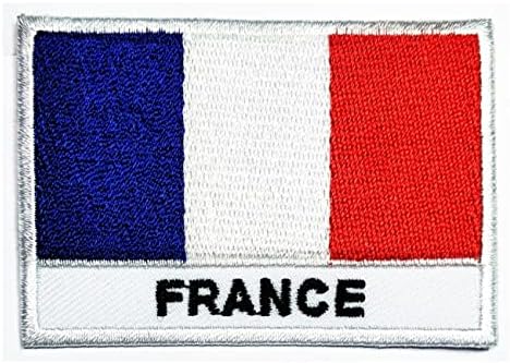 Кленплус 3 парчиња. 1. 7Х2, 6 ИНЧИ. Земја Национална Франција Знаме Везена Апликација Железо На Шие На Лепенка Плоштад Форма Знаме Закрпи