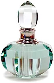 Кечу деликатно зелено празно кристално парфем шише со полнење стакло 3мл транспарентен зелен декор